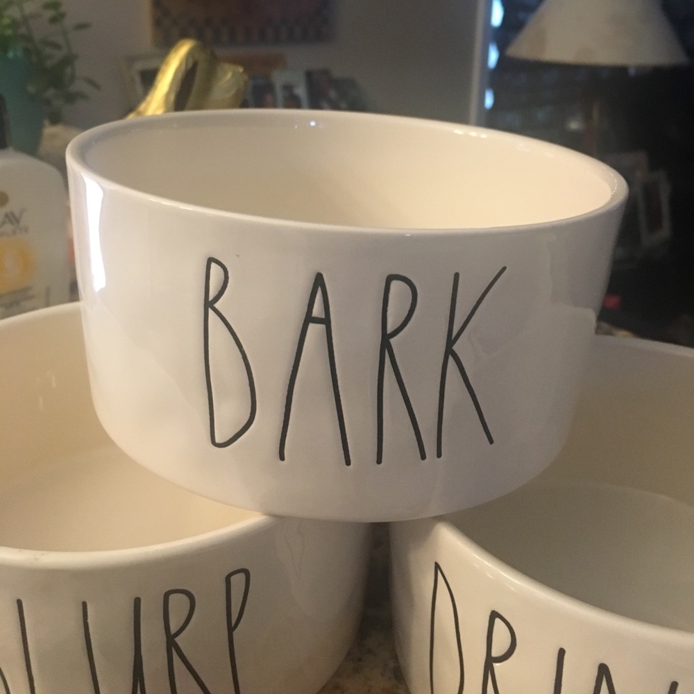 Rae Dunn " Bark " large pet bowl
