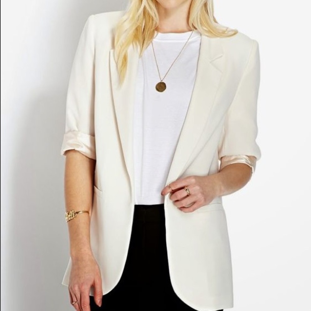 cream career jacket