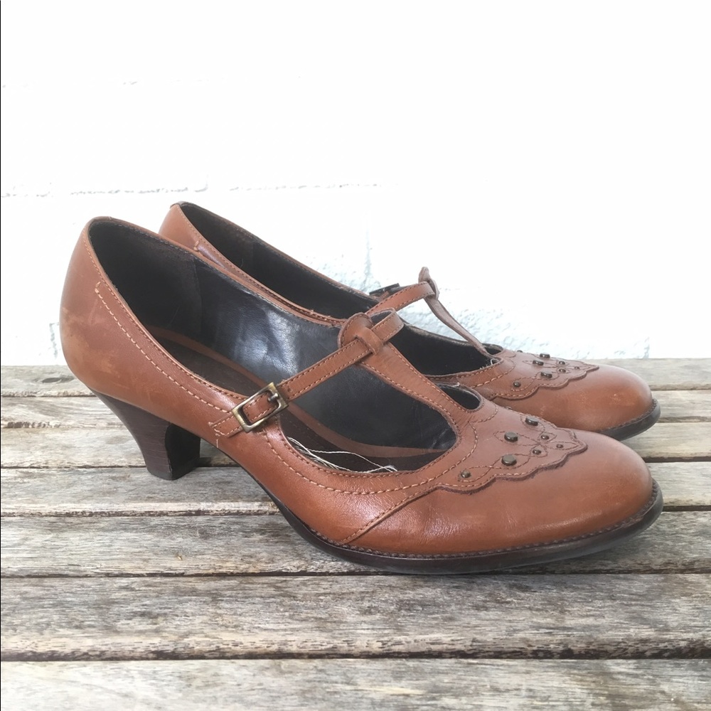 Brown Aerosoles Retro Style Heels - Sz 8 Mary Jane
