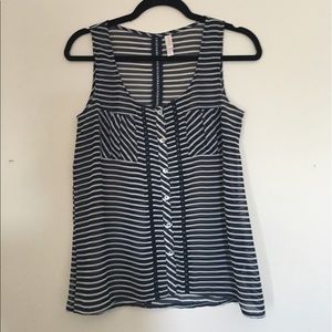 Navy & White Stripe Sheer Tank Top