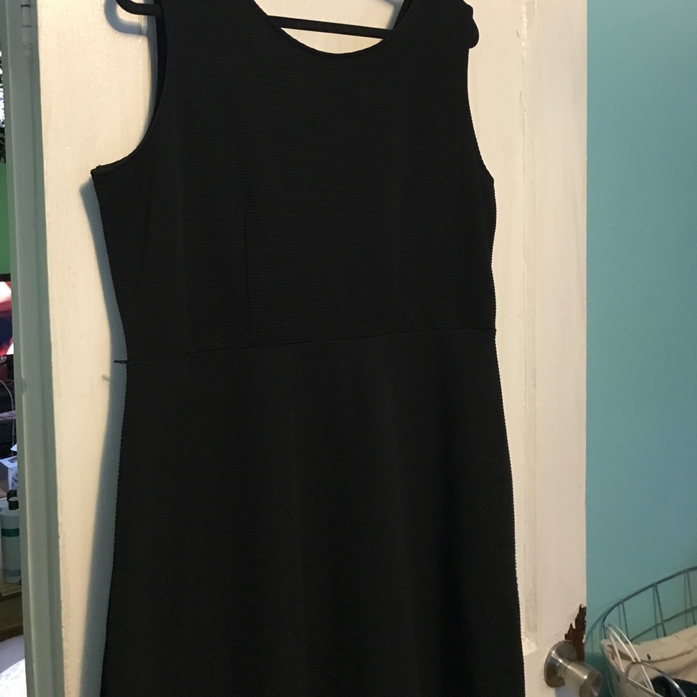 Black womens Plus skater dress
