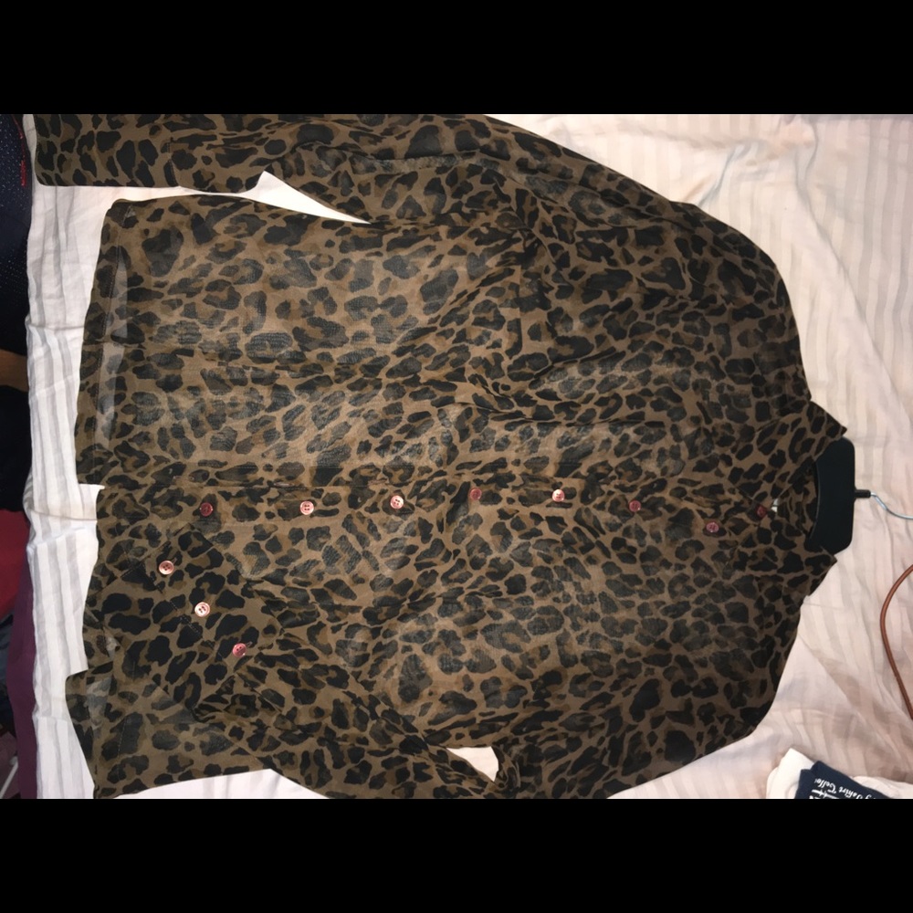 Cheetah print blouse