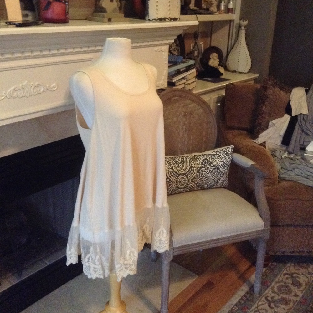 Plus Lace Trim Layering Tank