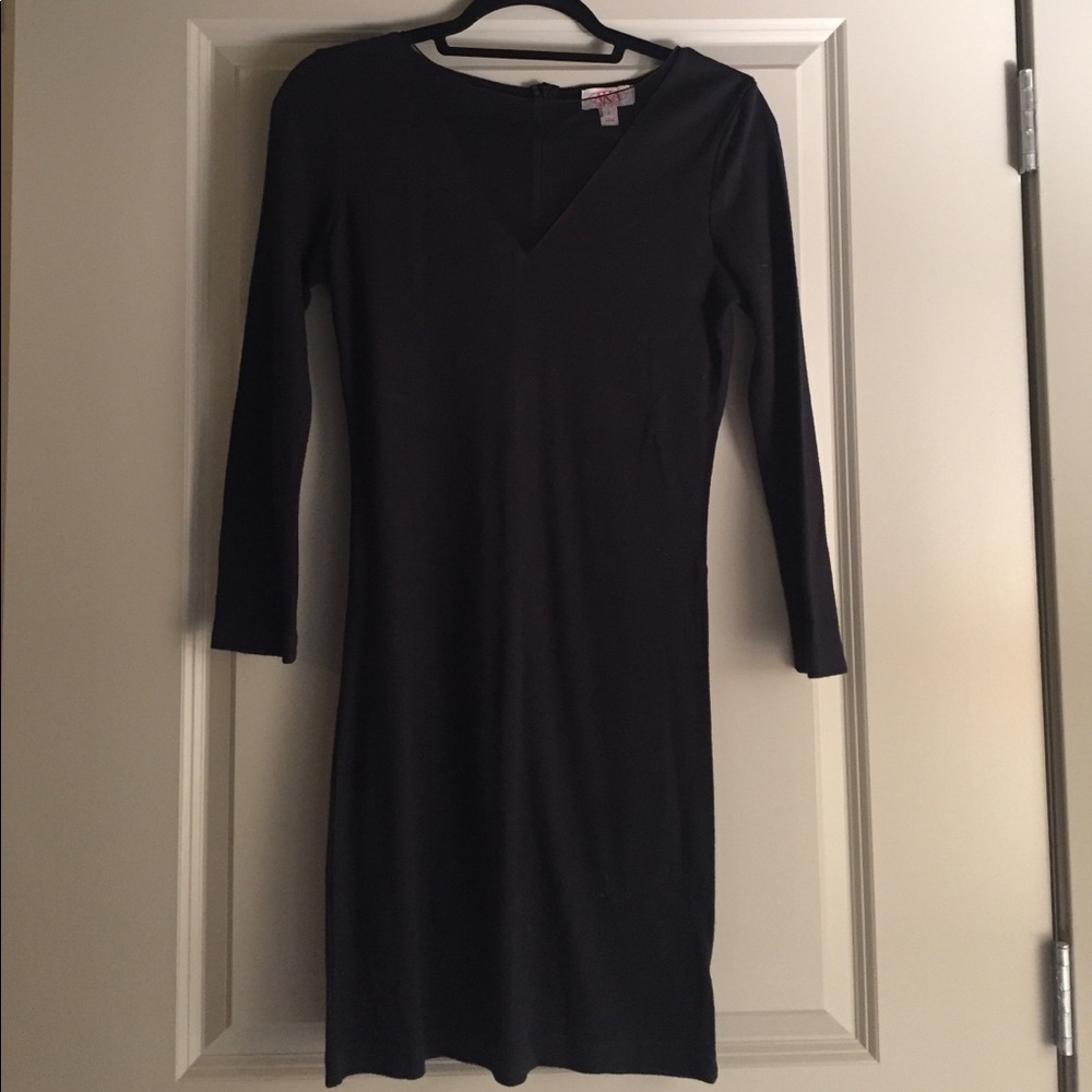 AKA New York Black Dress with Mesh Inserts