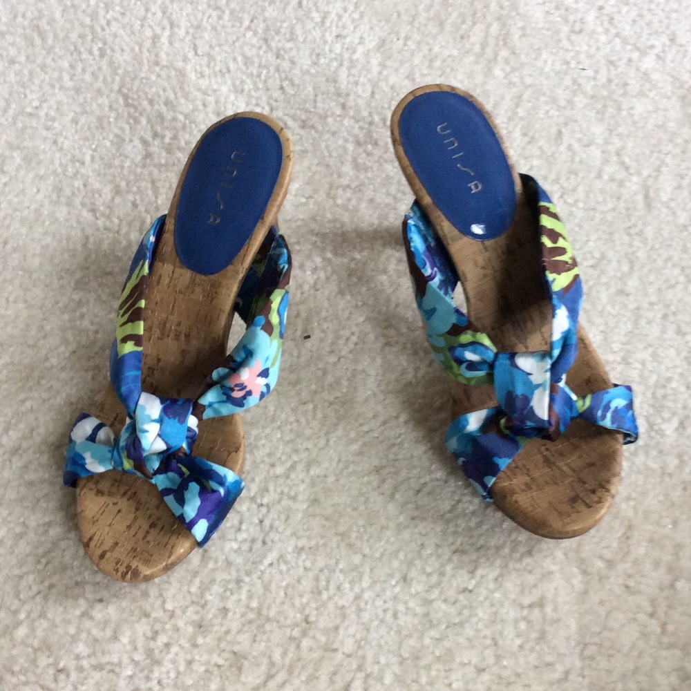 Unisa 8.5 cloth sandals with a cork sole