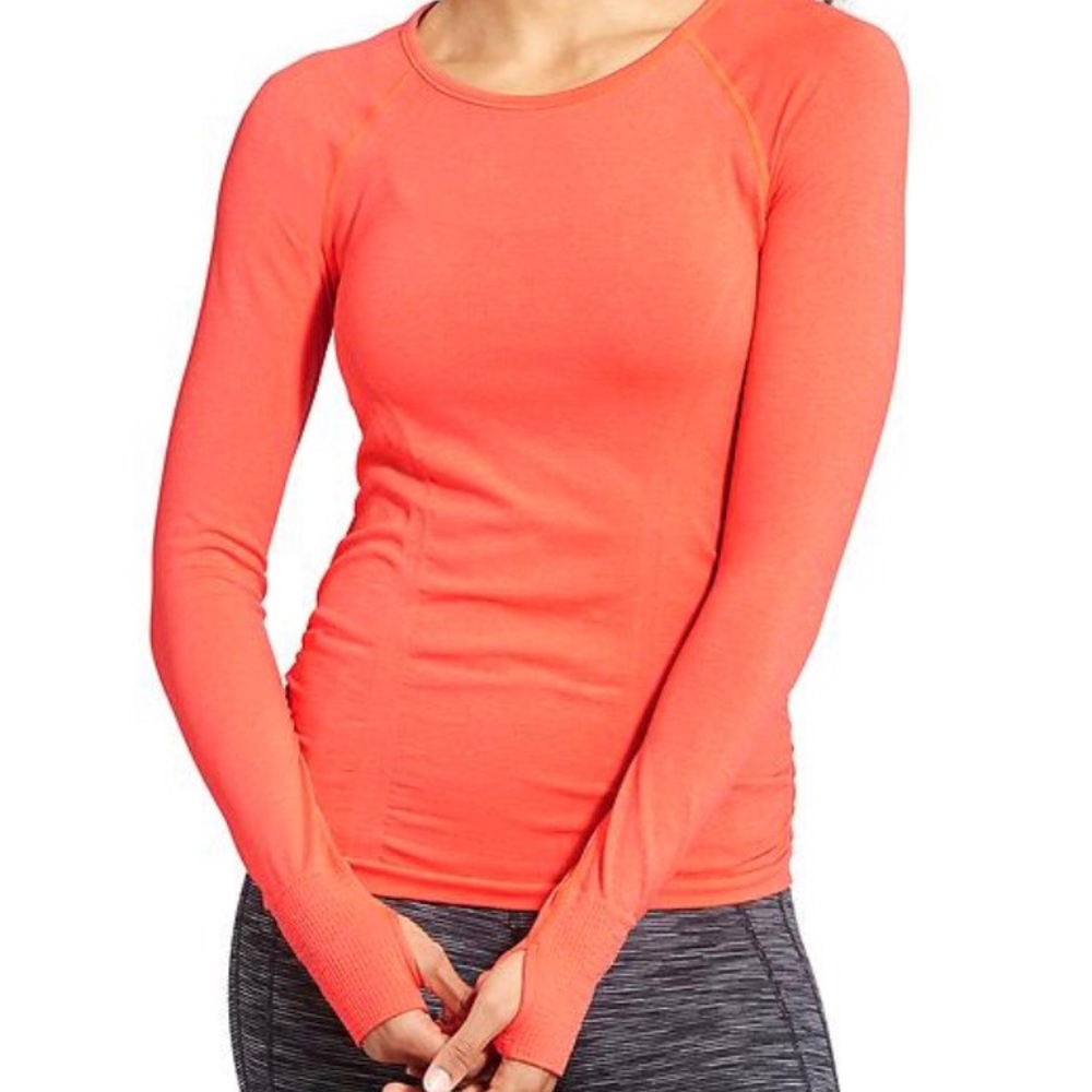 NWOT Athleta Fastest Track Top in Ember Orange