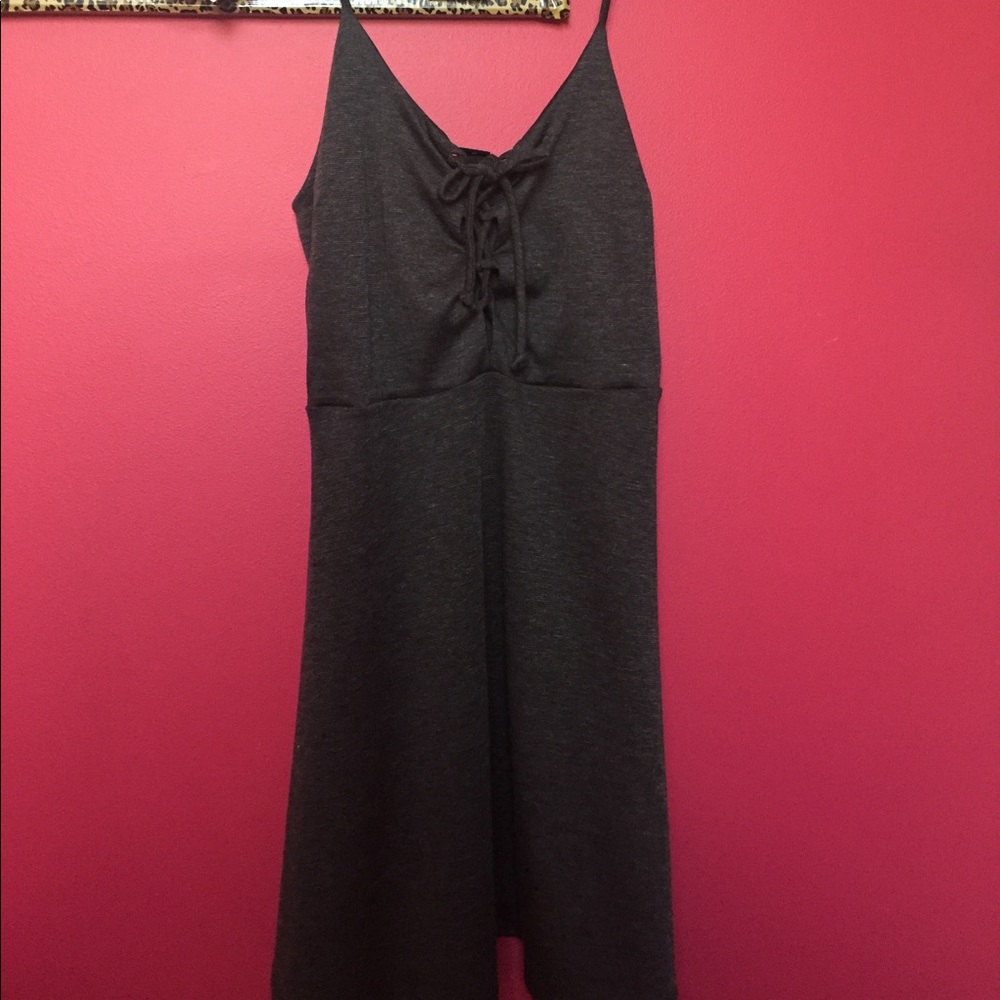 A charcoal/grey skater dress.