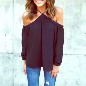Off Shoulder Black Top