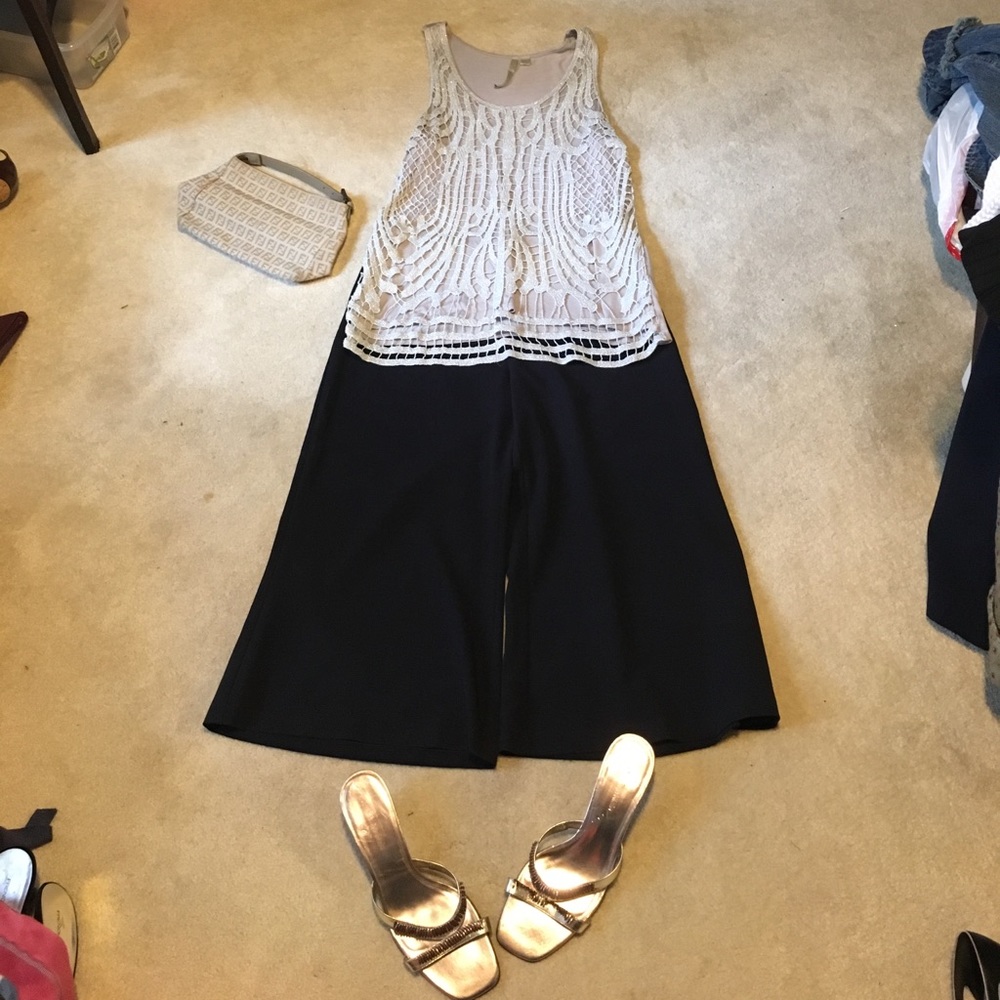 LC Lauren Conrad silver glitter tank Large