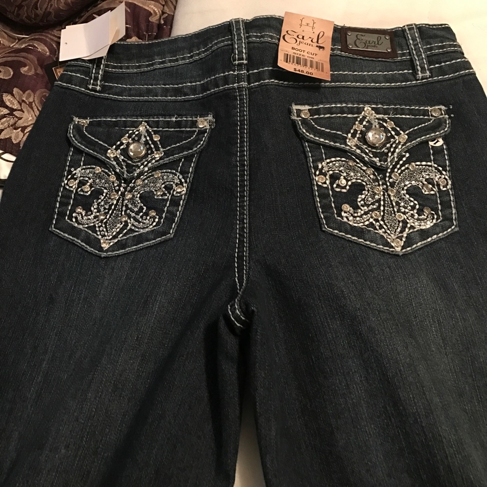Bedazzled dark jeans