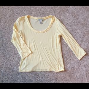 Yellow Banana Republic 3/4 sleeve top size x-small