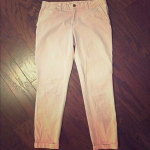 Gap broken in straight khakis in light pink