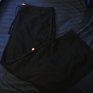Black scrub pants, large