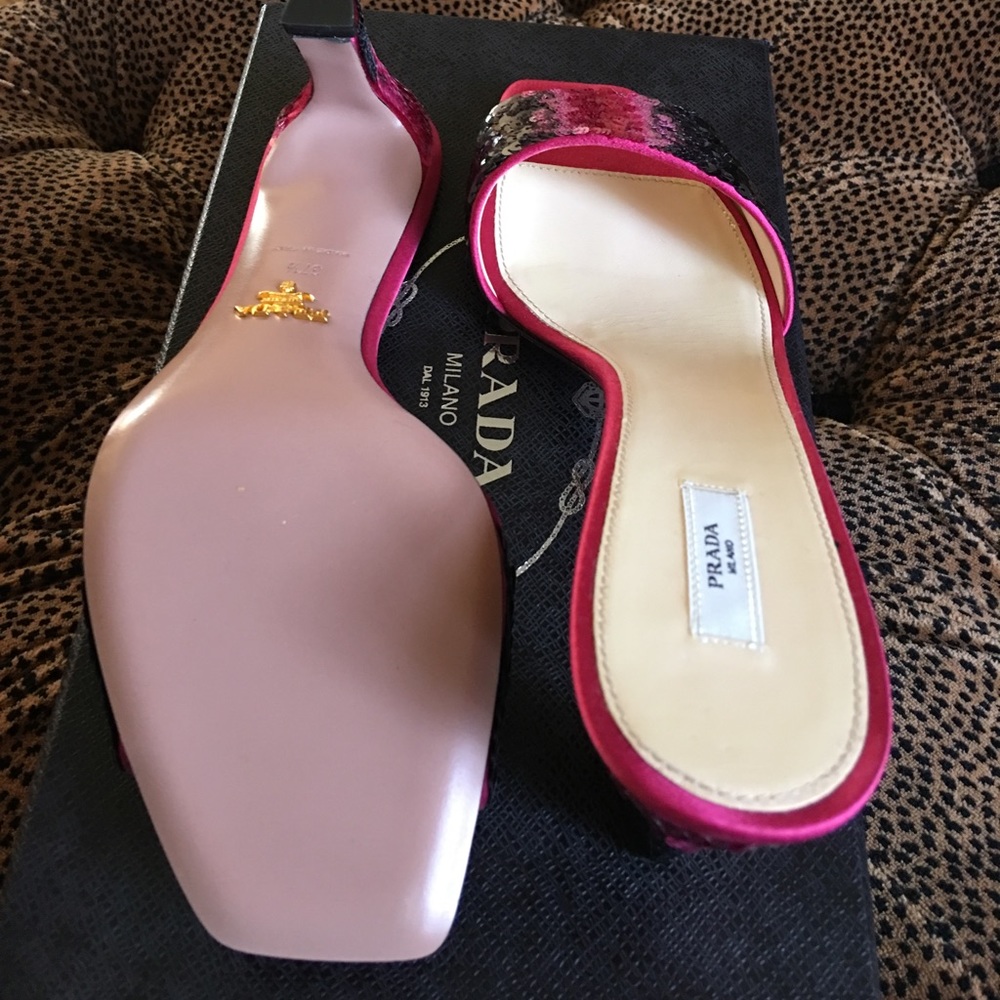 Prada sequin slides