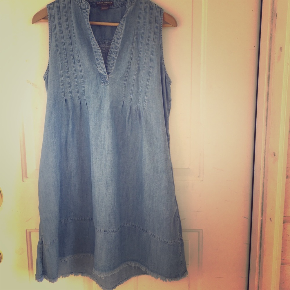 Frayed hem dress