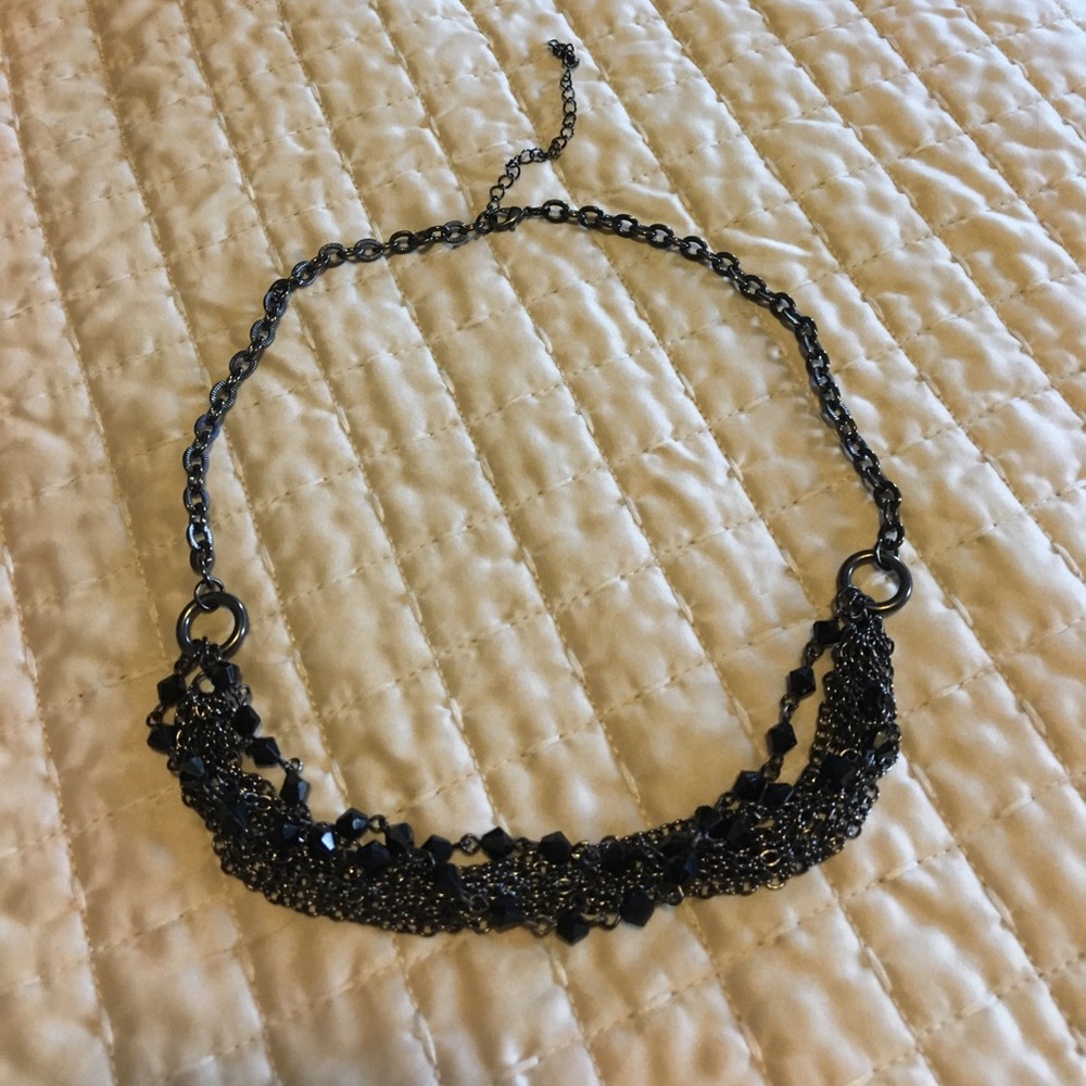 Black and metallic necklace