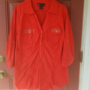 3/4 sleeve button down shirt