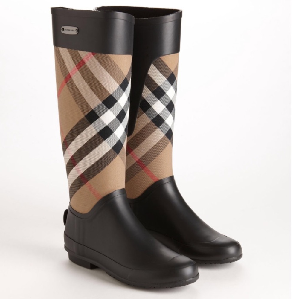 NEW Burberry Clemence tartan rainboots