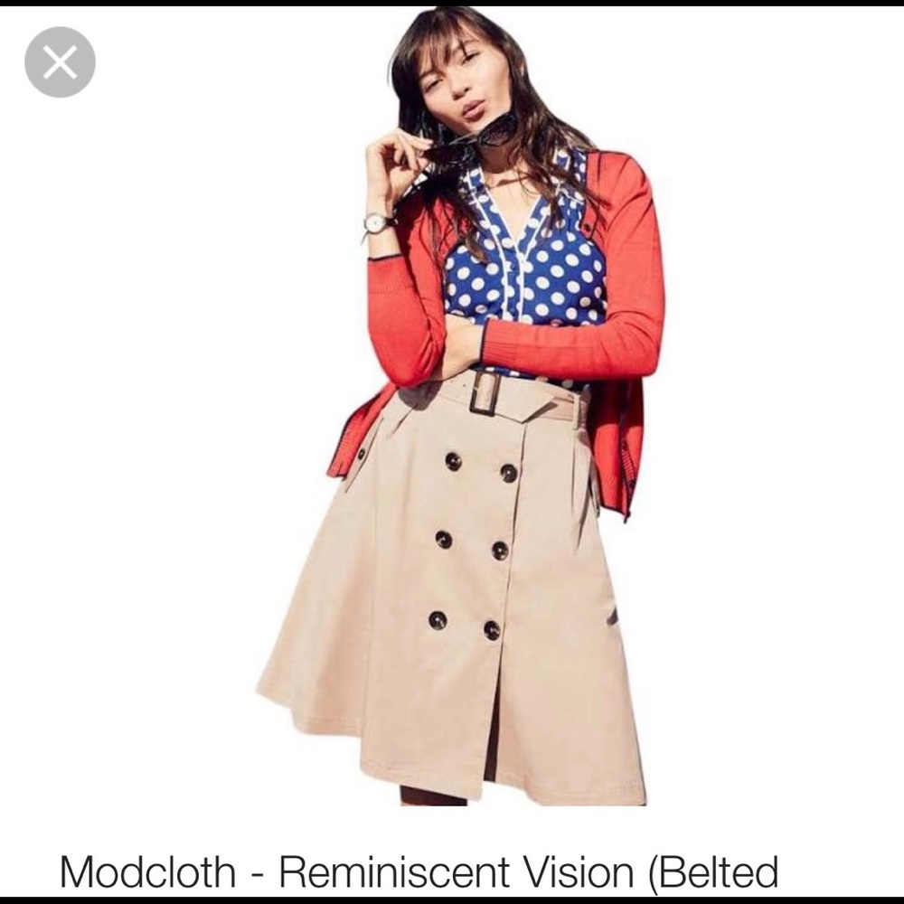 ModCloth trench belted skirt 4x
