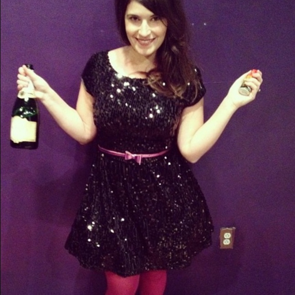 B DARLIN 11/12 Juniors Sequined Tulle Prom Mini