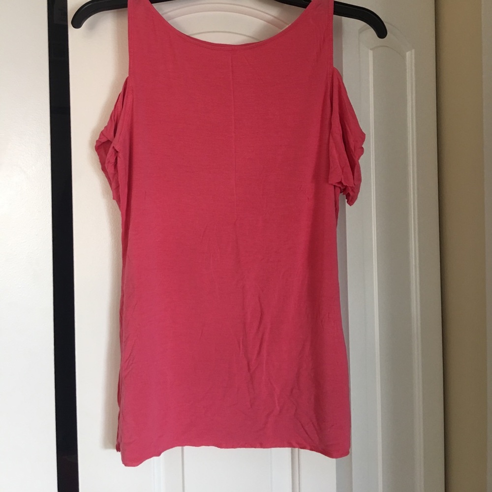 Bailey44 cold shoulder pink top. Worn once!