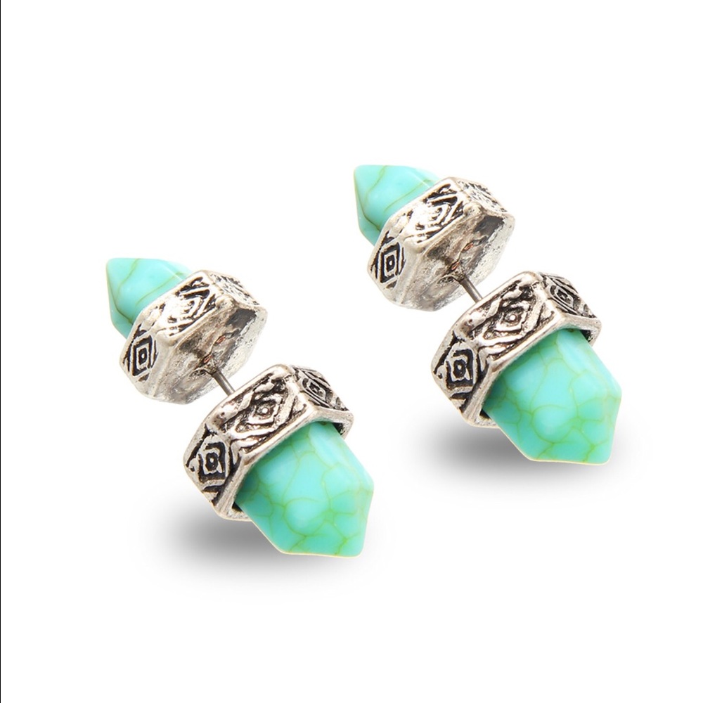 ♥️LAST PAIR♥️ Turquoise Boho Summer Spike Studs