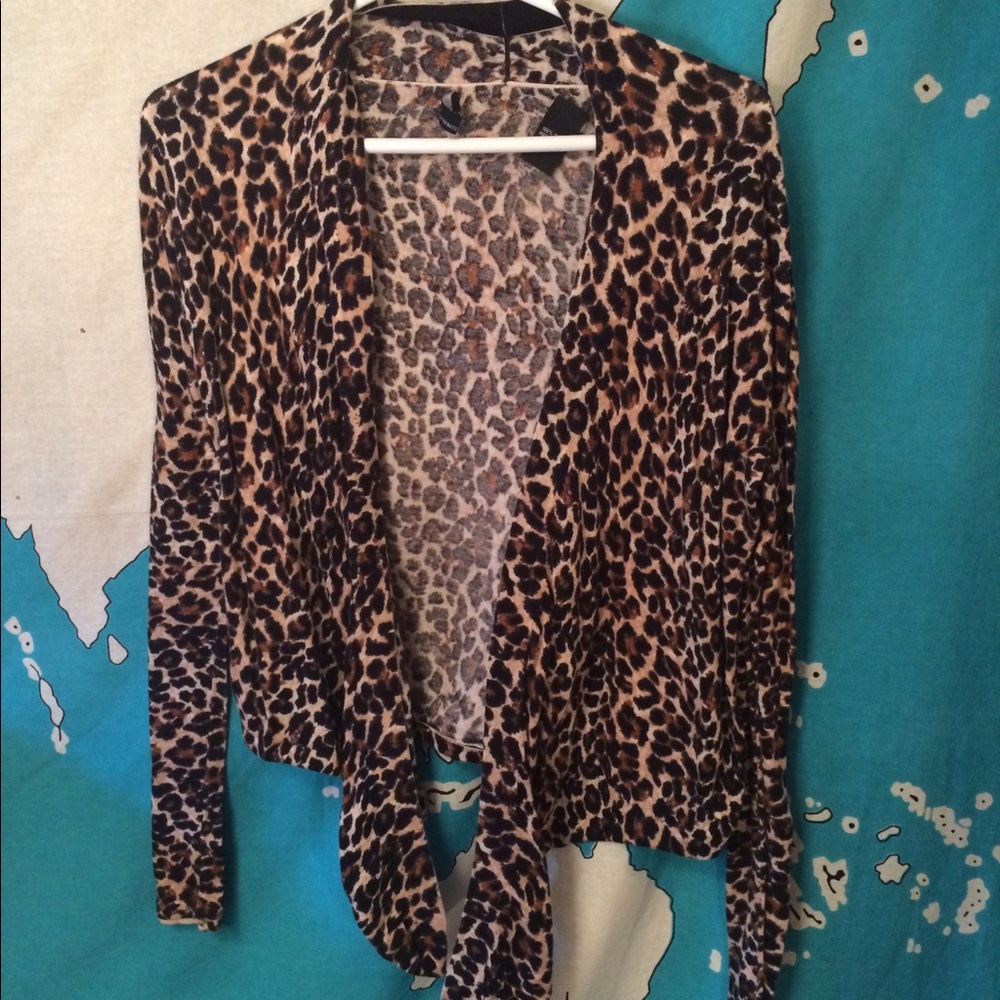 Cheetah High Low Cardigan