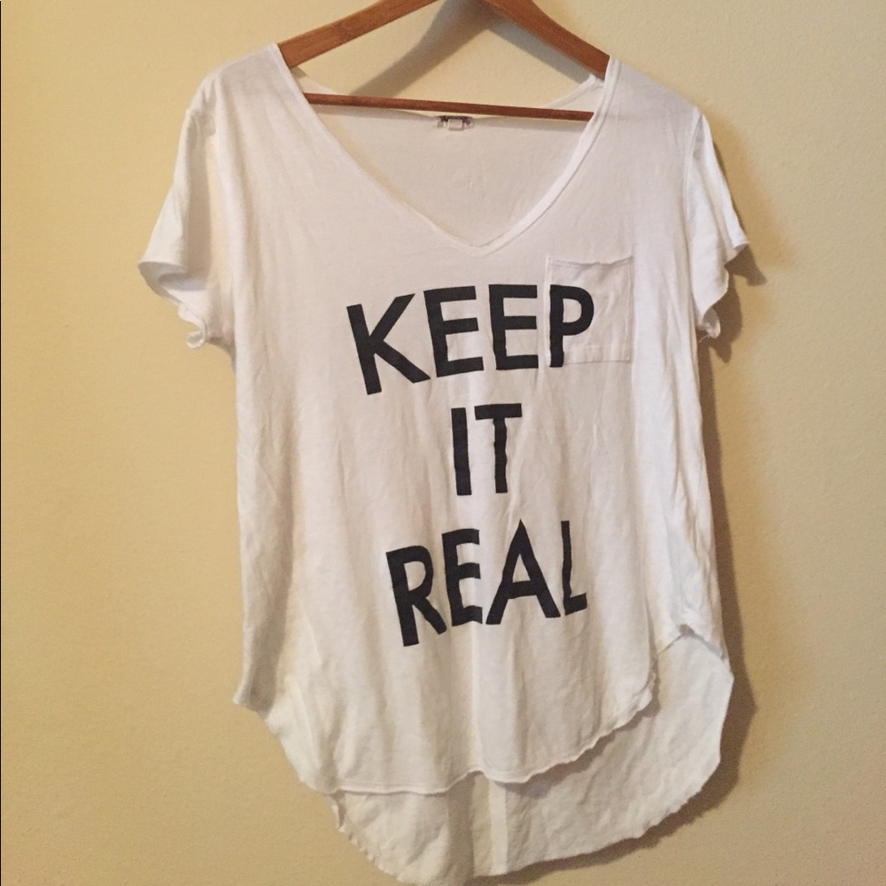 White Curved Hem Tshirt