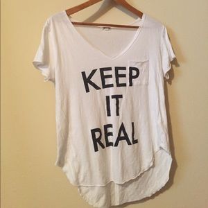 White Curved Hem Tshirt