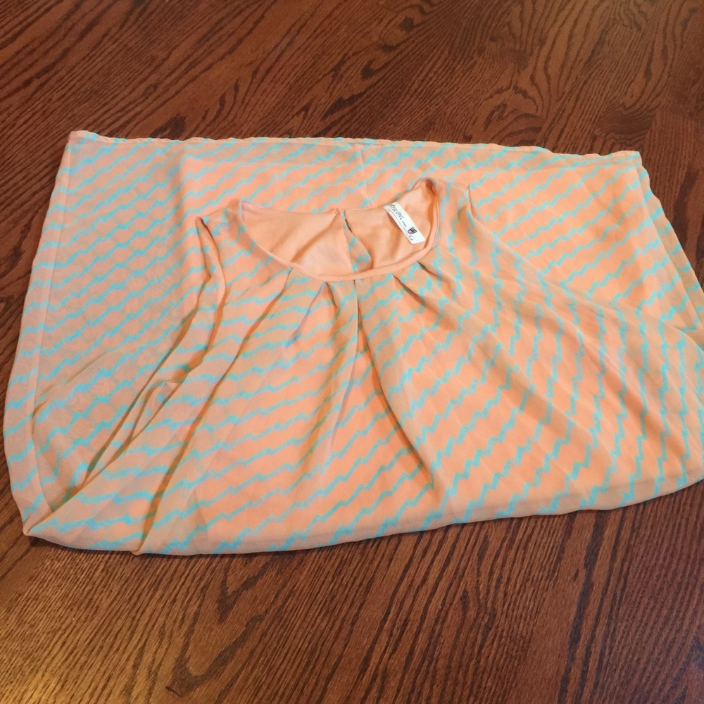 Pink Owl Apparel Orange & Blue Casual Dress