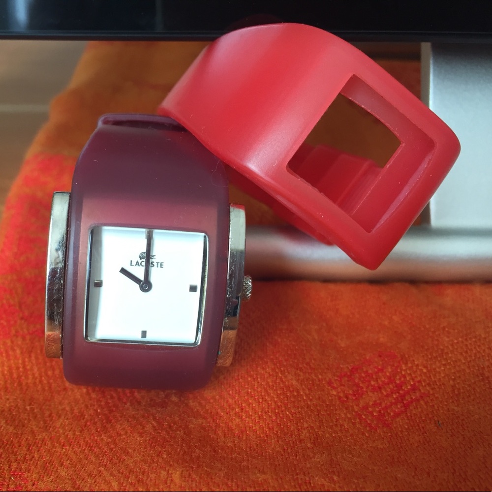 Lacoste watch w/ 2 rubber straps: winter & summer