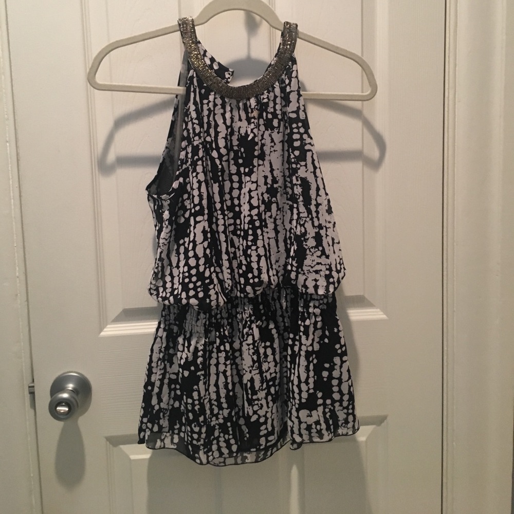 Alfani blue and white halter top