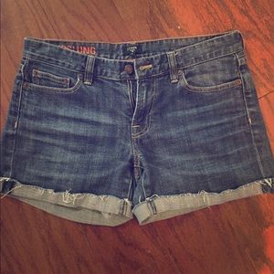 JCrew hipslung jean shorts
