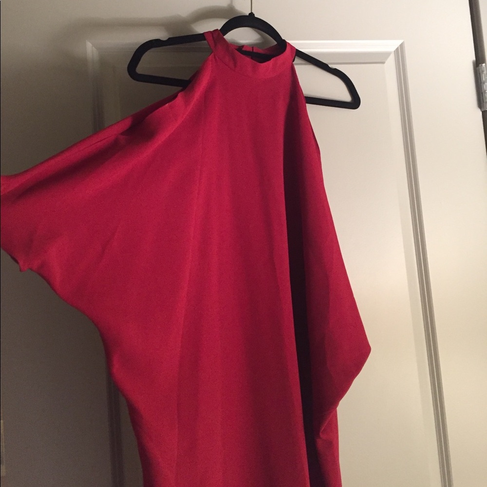 Burgundy Cold Shoulder Dress