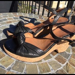 Indigo by Clarks Cork Black Wedges