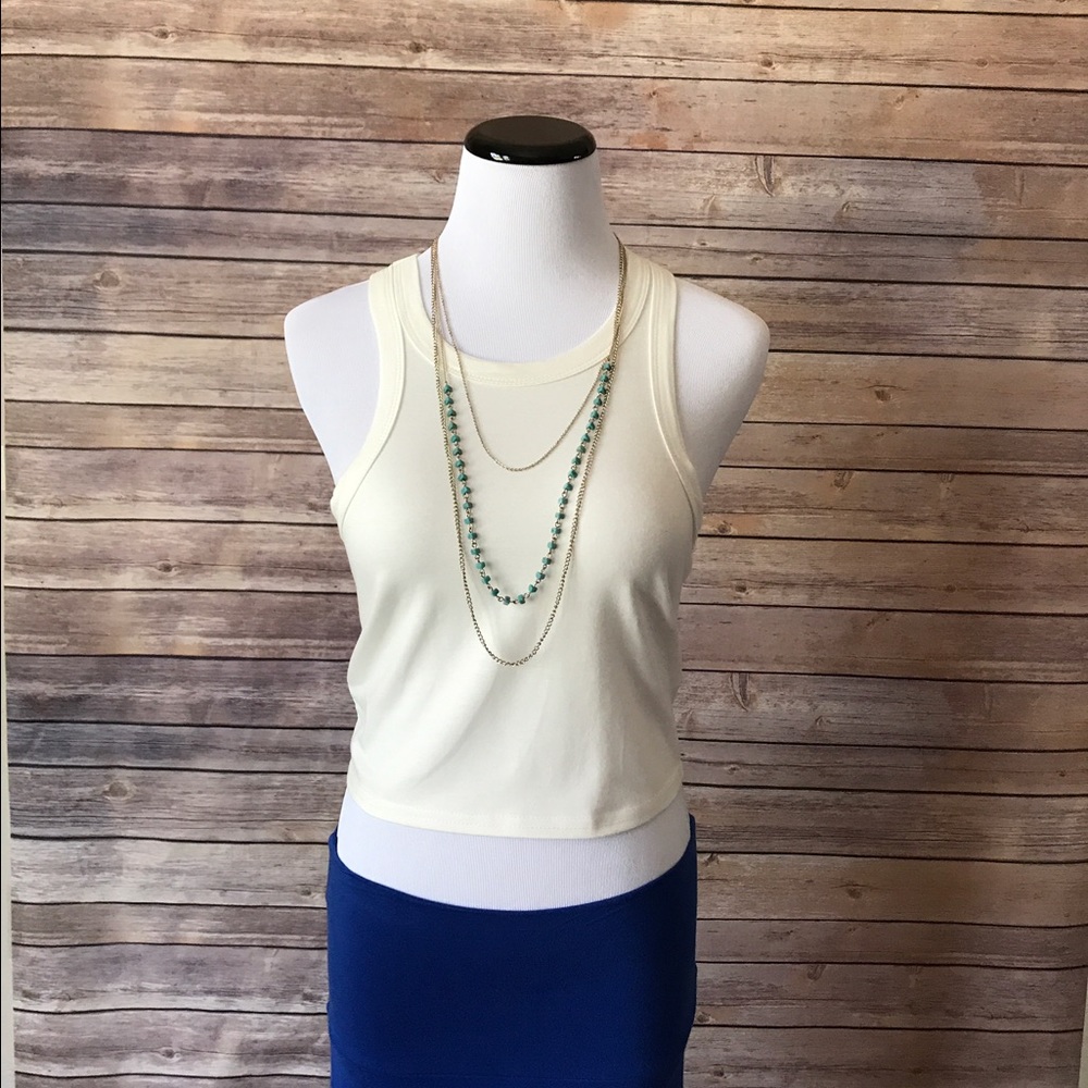 White racerback crop top XS