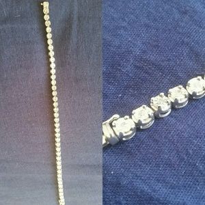 Silver bracelet with genuine diamonds