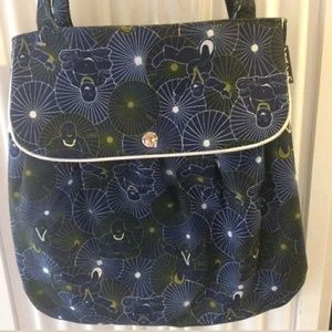 New Vintage Yak Pak Blue Lotus Buddha Print Bag