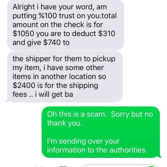 SCAMMER ALERT /// Trying to Issue 1000$ CHECKS - Picture 3 of 4