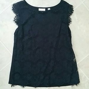 NY & CO Black lace front top