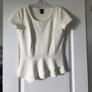 Ann Taylor cream color peplum top