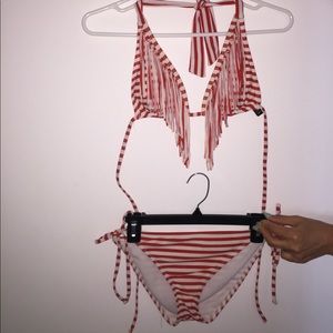 Guess Red Striped Bikini
