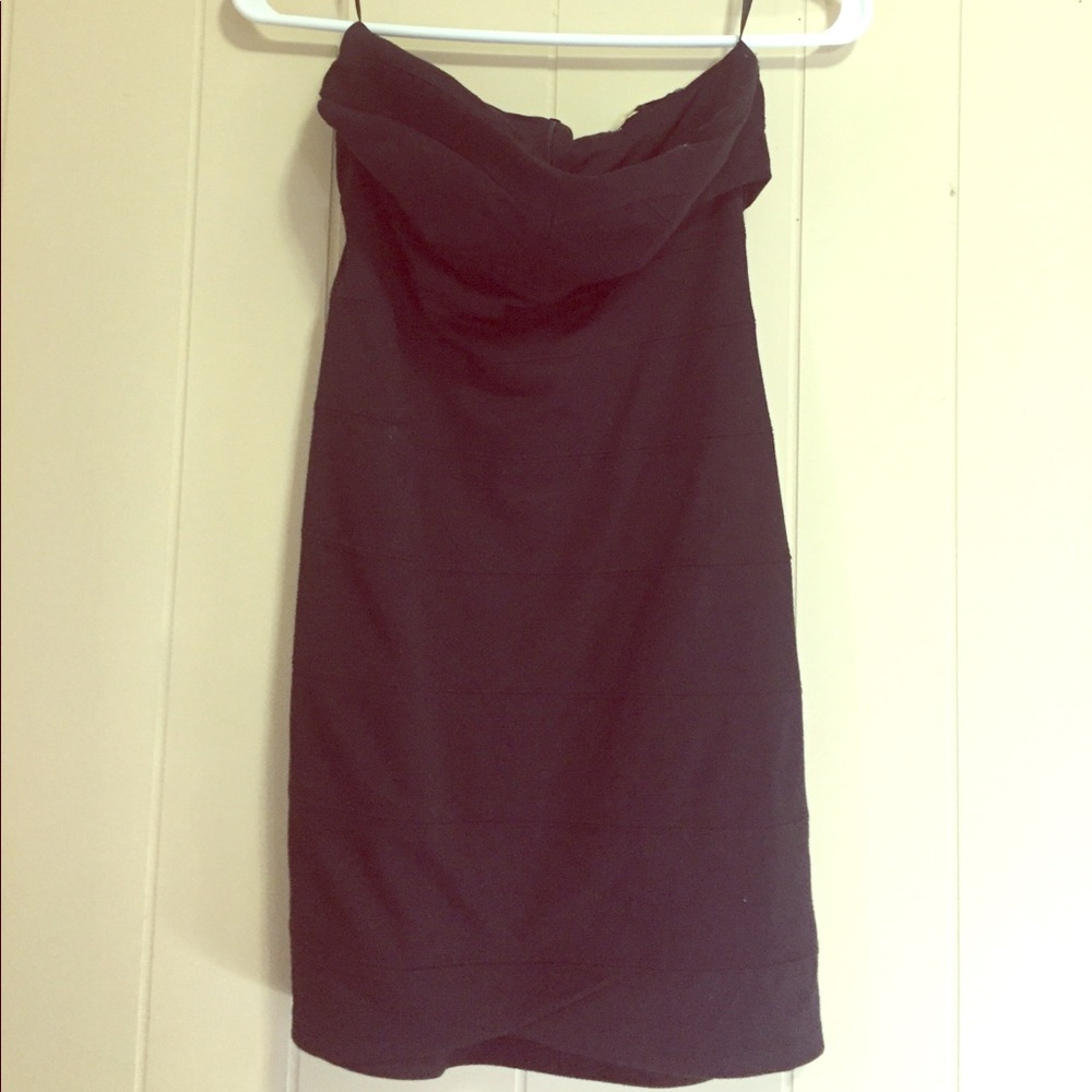 Strapless black dress