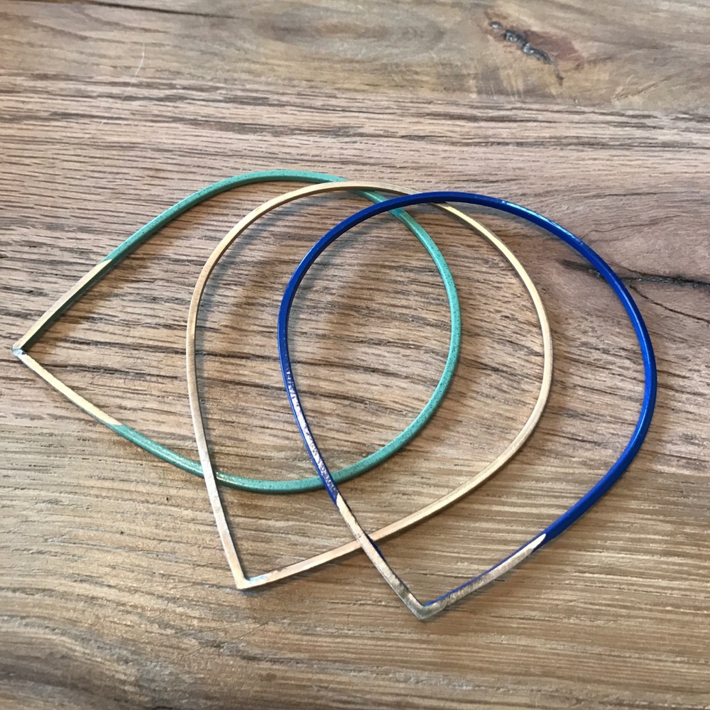 Three fun copper bracelets