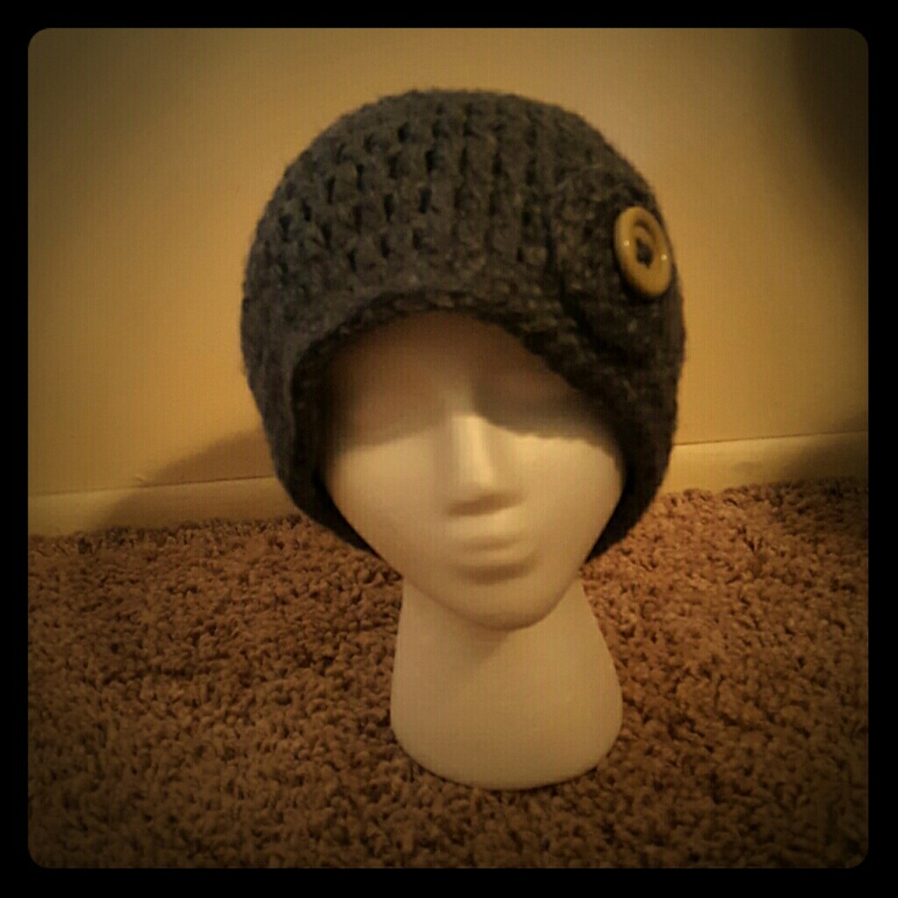 Crocheted gray hat