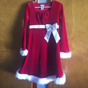 Red and white girls dress