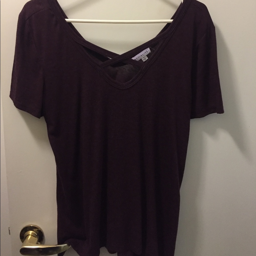 Cross front v neck top