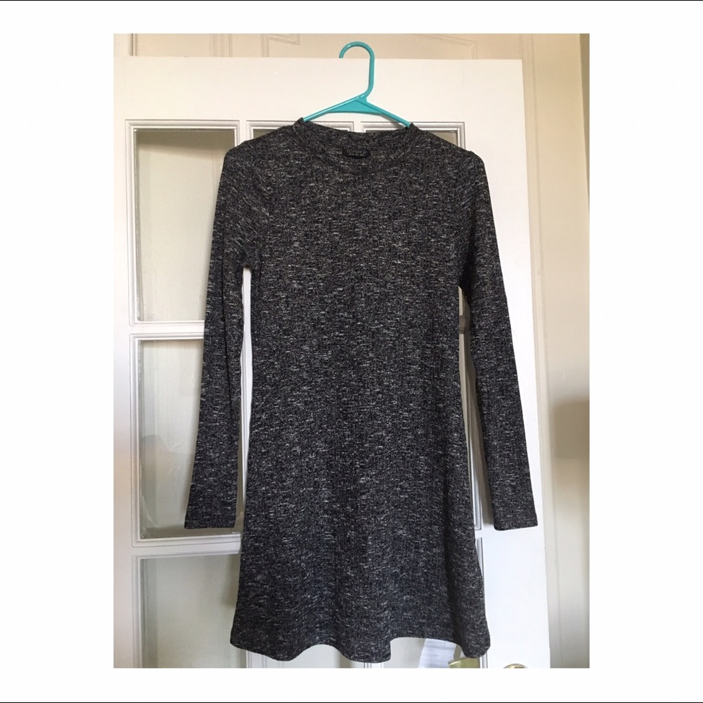 Topshop Charcoal Gray Sweater Dress
