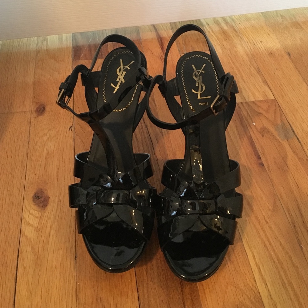 YSL patent leather pumps