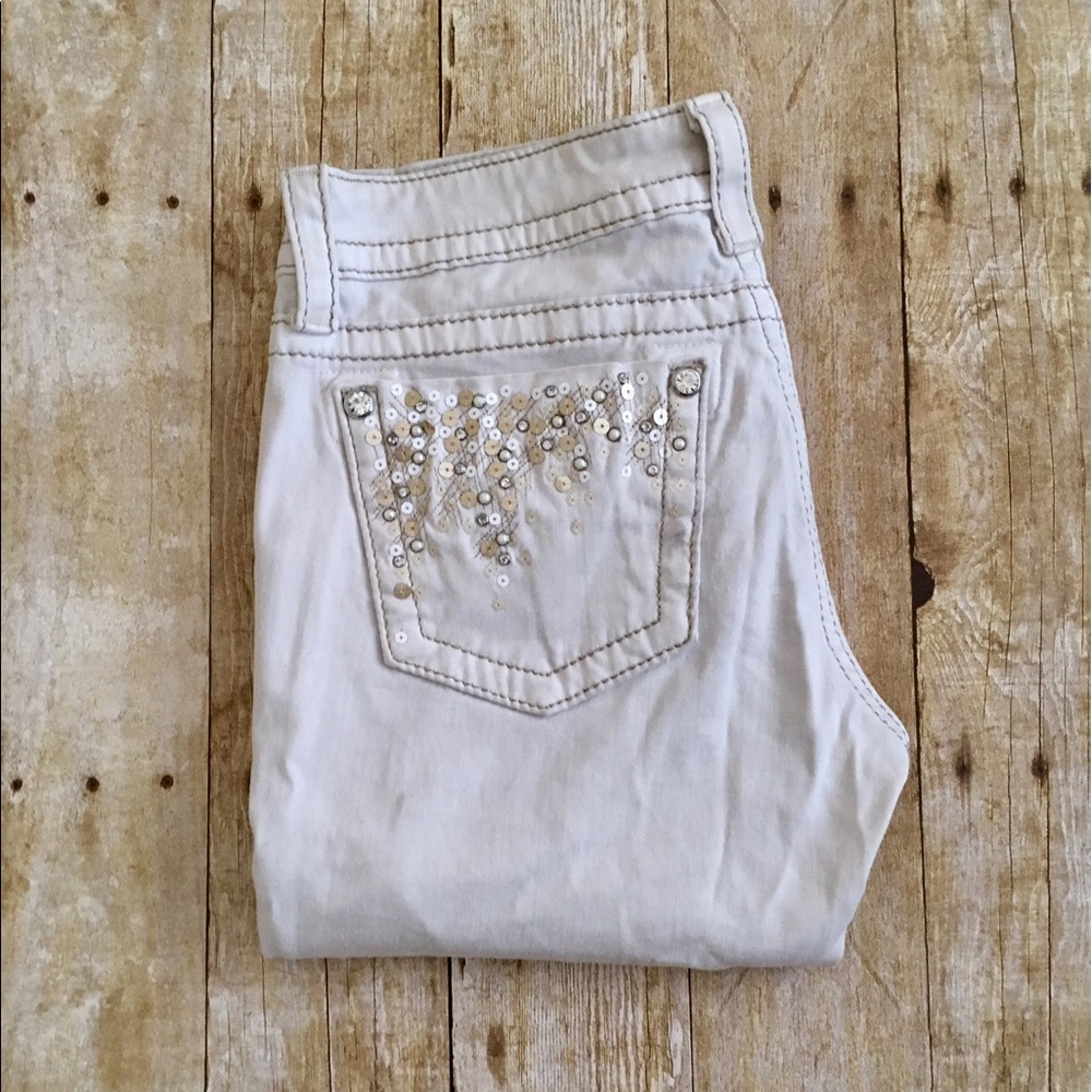Miss Me White Embellished Skinny Jeans